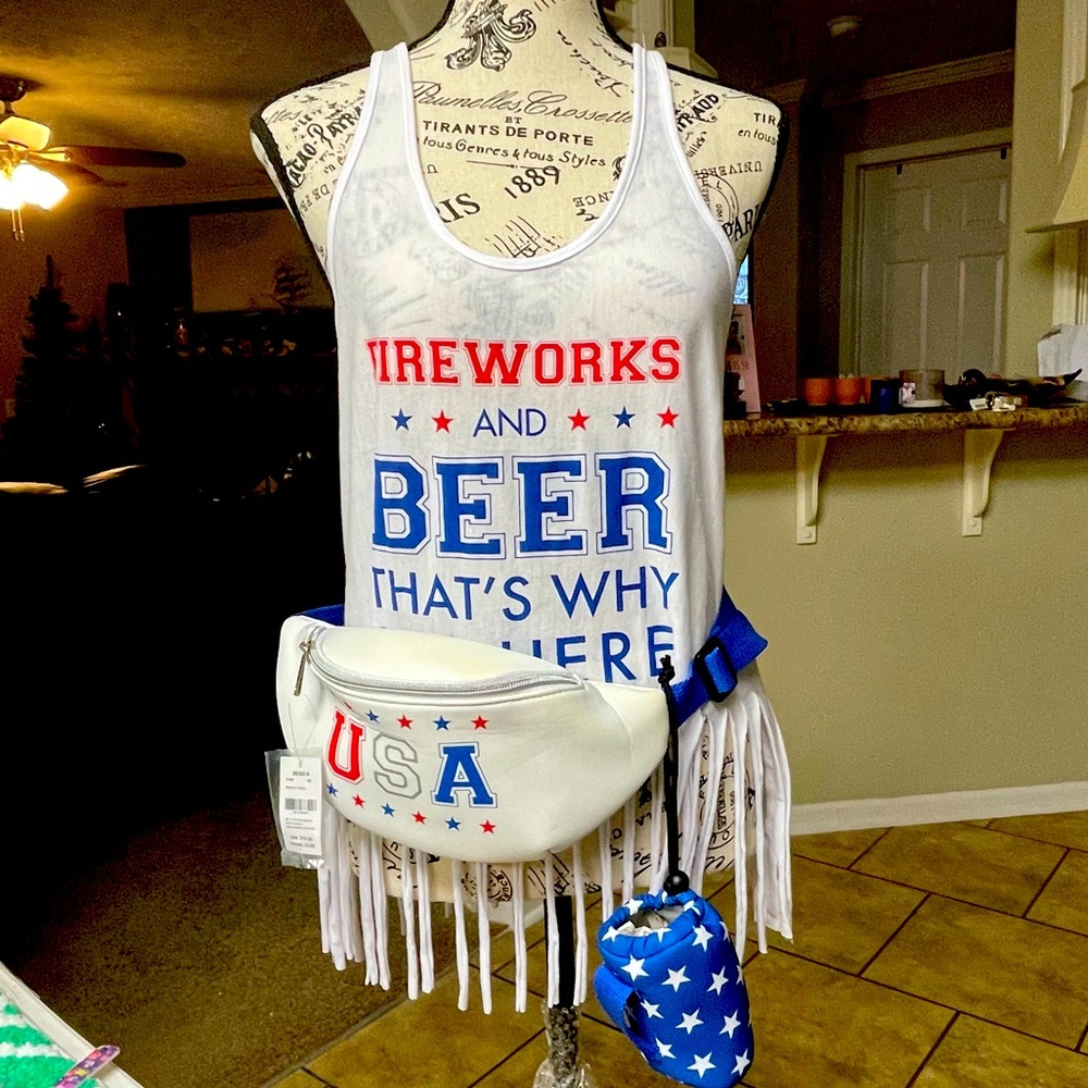ICING 4th of JULY tank and Patriotic Fanny Pack Bag Bundle